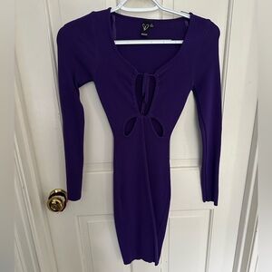 Windsor Dark Purple Long Sleeve Dress